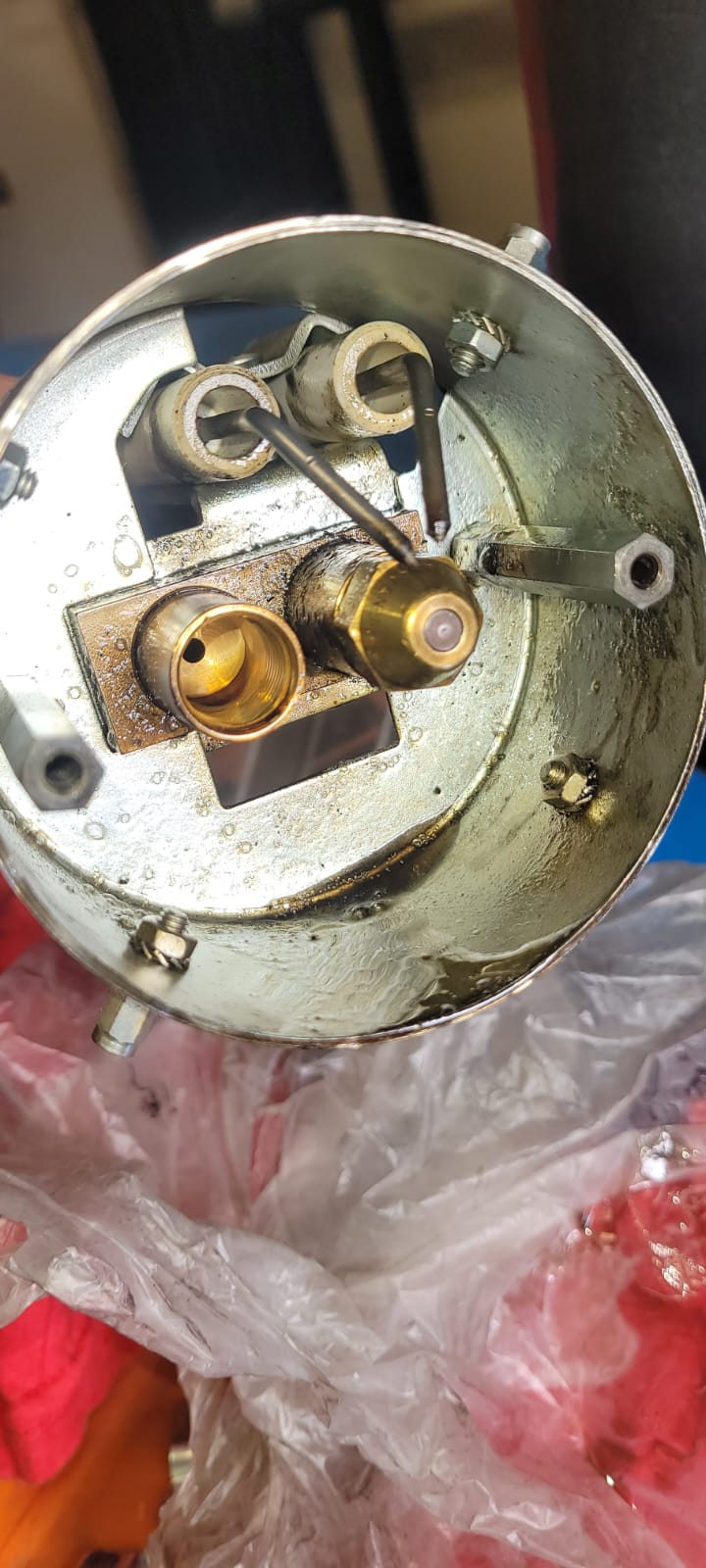 Calibracion de electrodos de encendido y cambio de boquillas, quemador Riello RL 44